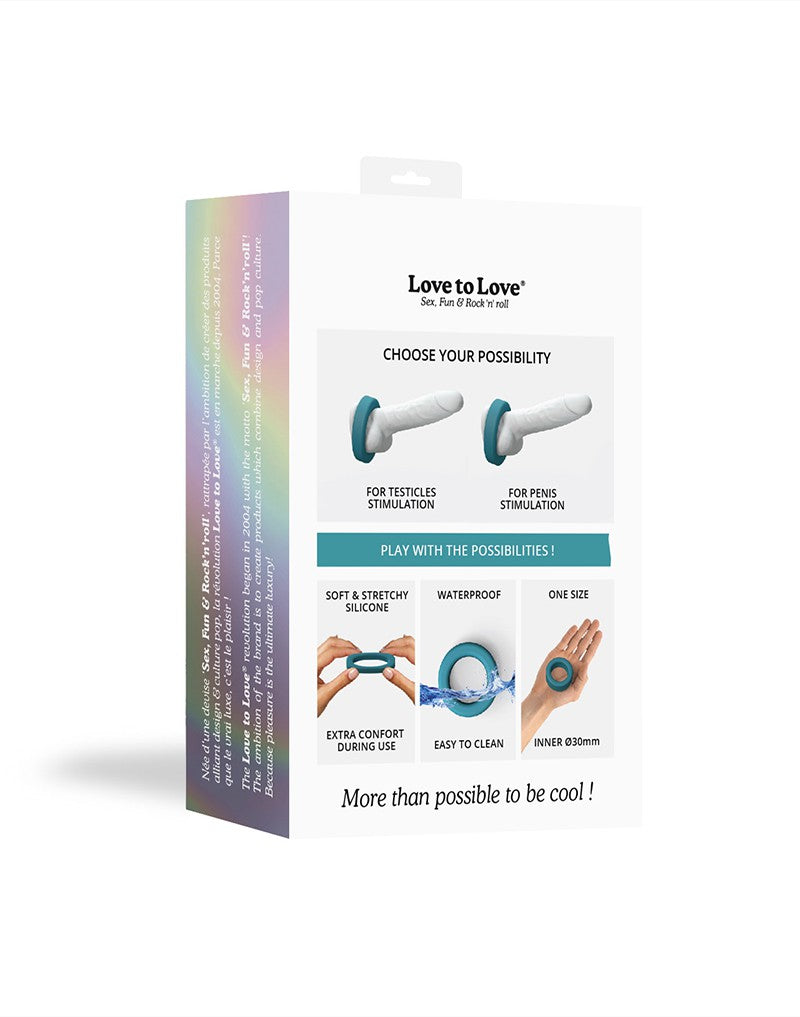 Love to Love - Cool Ring - Klassieke Siliconen Cockring - Blauwgroen