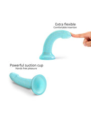 Love to Love - Dildo - Dildoll Nightfall - Buigbaar - Siliconen - Blauw Met Gouden Glitterende Sterren