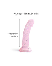 Love to Love - Dildo - Dildoll Starlight - Buigbaar - Siliconen - Met Gouden Glitterende Sterren - Roze