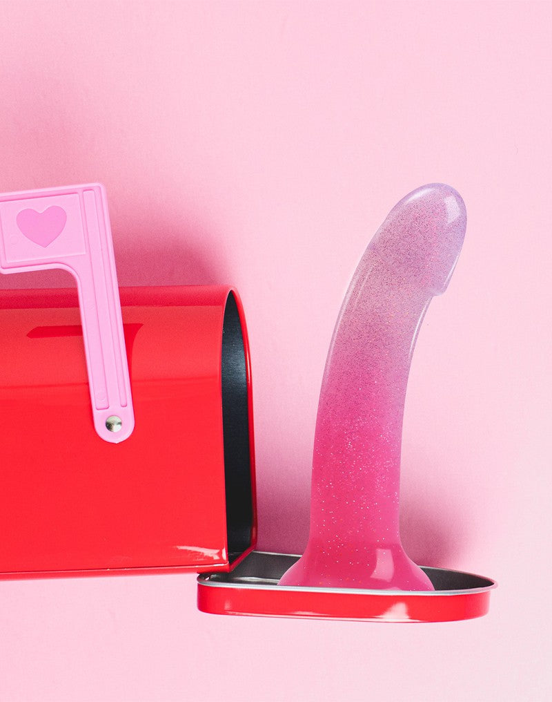 Love to Love - Dildo - Dildoll Sunrise - Buigbaar - Siliconen - Met Glitters - Roze
