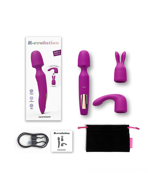 Love to Love - R-Evolution Wand Vibrator Set - 2 verwisselbare opzetstukken - Roze