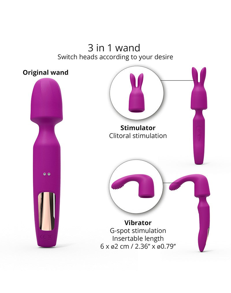 Love to Love - R-Evolution Wand Vibrator Set - 2 verwisselbare opzetstukken - Roze