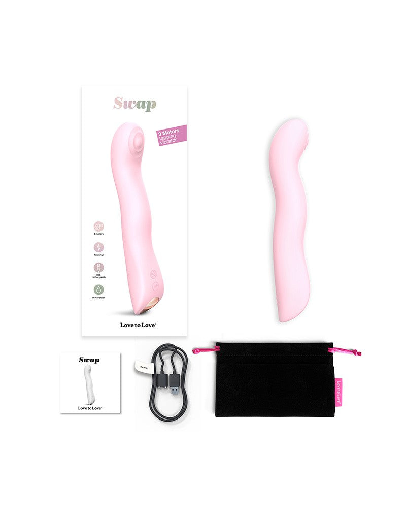 Love to Love - Swap - P-spot & G-spot Vibrator - Met Tapping Functie - Lichtroze