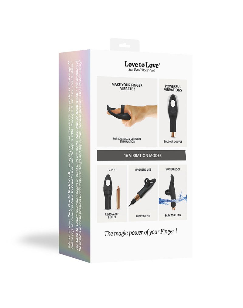 Love to Love - Tickle Me - Vinger Vibrator - Zwart
