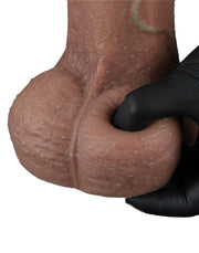 LoveToy - Dubbellaagse Siliconen Dildo XXL - Lengte 28 cm - Diameter 7.4 cm - Bruin