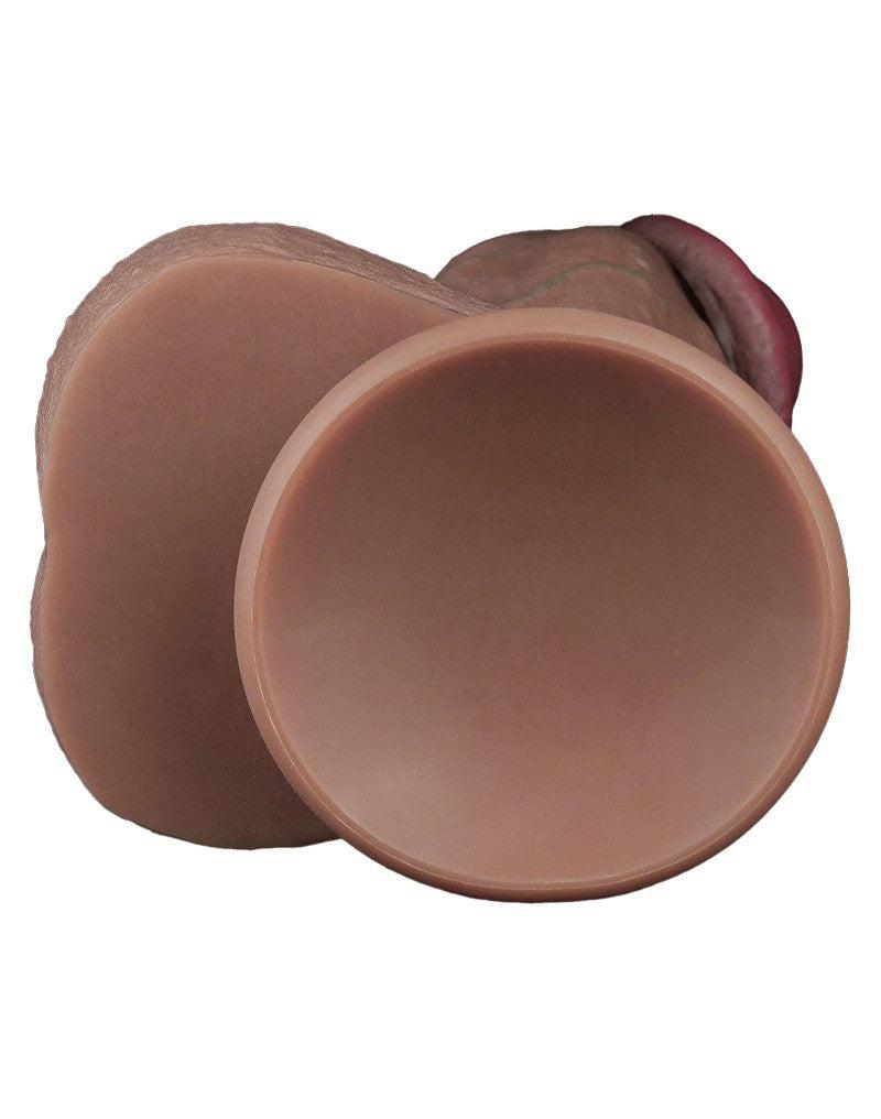 LoveToy - Dubbellaagse Siliconen Dildo XXL - Lengte 28 cm - Diameter 7.4 cm - Bruin