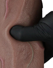 LoveToy - Dubbellaagse Siliconen Dildo XXL - Lengte 31 cm - Diameter 7.6 cm - Bruin