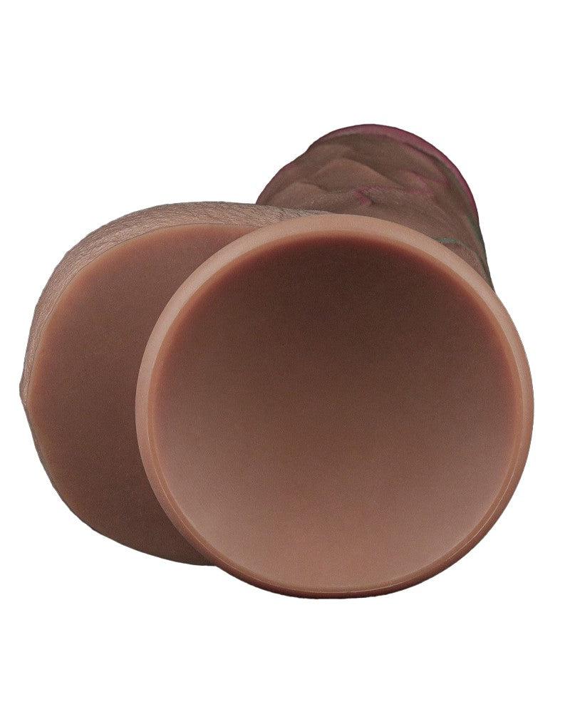 LoveToy - Dubbellaagse Siliconen Dildo XXL - Lengte 31 cm - Diameter 7.6 cm - Bruin