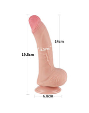 LoveToy - Sliding Skin Dildo - Dubbellaags Dildo - Lengte 19.5 cm - Diameter 3.5 cm - Lichte huidskleur
