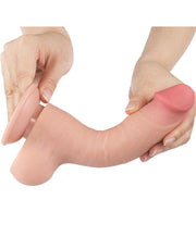 LoveToy - Sliding Skin Dildo - Lengte 20 cm - Diameter 3.9 cm - Lichte Huidskleur