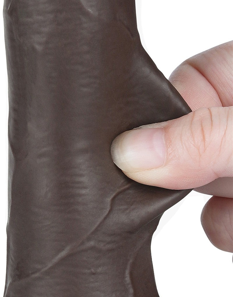 LoveToy - Dildo Met Sliding Skin Technologie - 19,5 cm x Ø 3,6 cm - Zwart