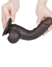 LoveToy - Dildo Met Sliding Skin Technologie - 19,5 cm x Ø 3,6 cm - Zwart