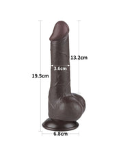 LoveToy - Dildo Met Sliding Skin Technologie - 19,5 cm x Ø 3,6 cm - Zwart