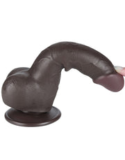 LoveToy - Dildo Met Sliding Skin Technologie - 19,5 cm x Ø 3,6 cm - Zwart