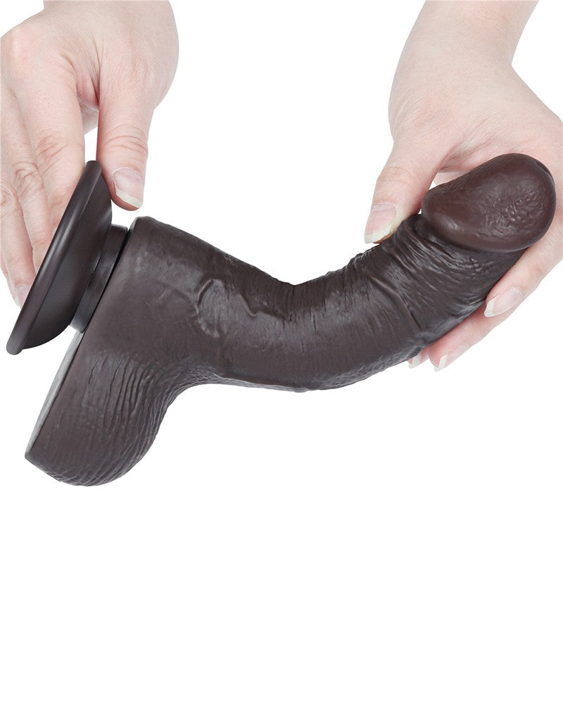 LoveToy - Dildo Met Sliding Skin Technologie - 19,5 cm x Ø 3,7 cm - Zwart