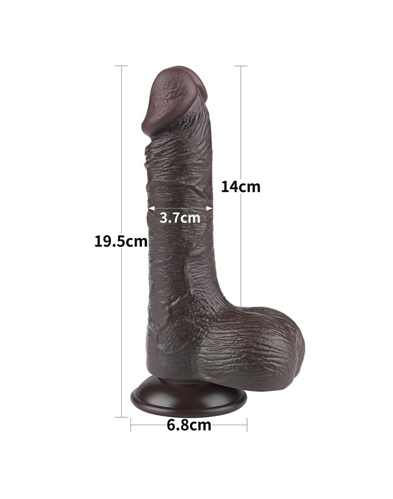 LoveToy - Dildo Met Sliding Skin Technologie - 19,5 cm x Ø 3,7 cm - Zwart