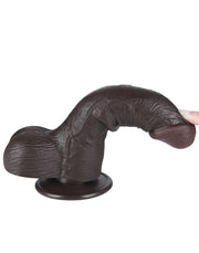 LoveToy - Dildo Met Sliding Skin Technologie - 19,5 cm x Ø 3,7 cm - Zwart