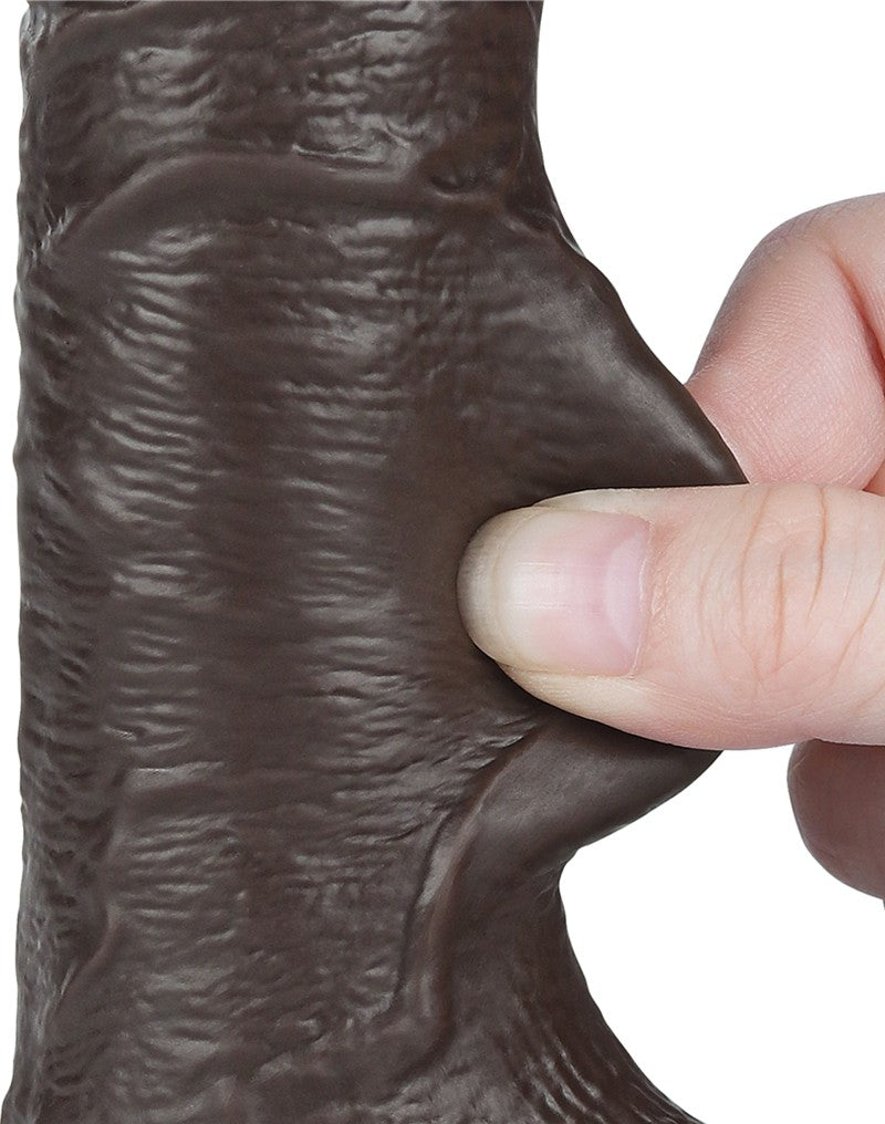 LoveToy - Dildo Met Sliding Skin Technologie - 19,5 cm x Ø 3,7 cm - Zwart