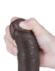 LoveToy - Dildo Met Sliding Skin Technologie - 20 cm x Ø 3,8 cm - Bruin
