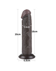 LoveToy - Dildo Met Sliding Skin Technologie - 20 cm x Ø 3,8 cm - Bruin