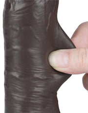 LoveToy - Dildo Met Sliding Skin Technologie - 20 cm x Ø 3,9 cm - Bruin