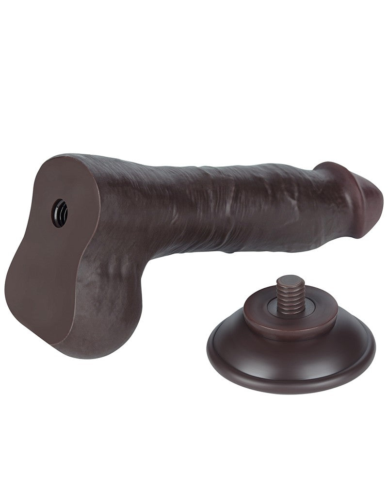 LoveToy - Dildo Met Sliding Skin Technologie - 20 cm x Ø 3,9 cm - Bruin