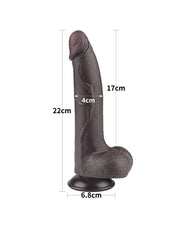 LoveToy - Dildo Met Sliding Skin Technologie - 20 cm x Ø 4 cm - Bruin