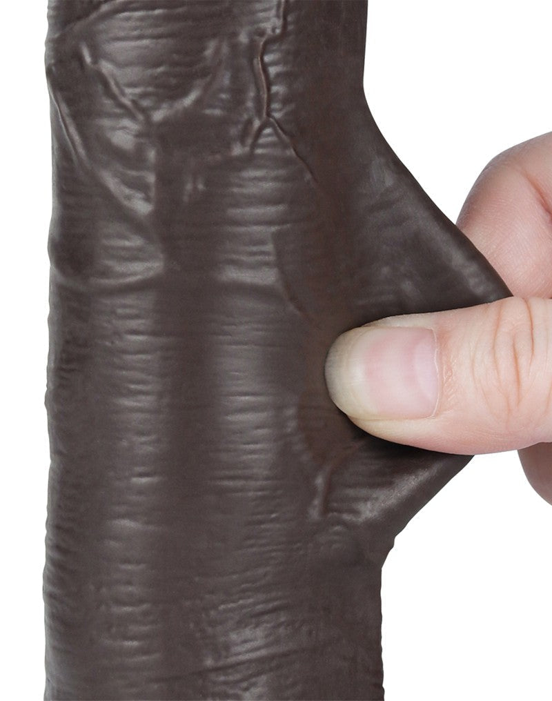 LoveToy - Dildo Met Sliding Skin Technologie - 20,8 cm x Ø 4 cm - Bruin