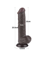 LoveToy - Dildo Met Sliding Skin Technologie - 20,8 cm x Ø 4 cm - Bruin