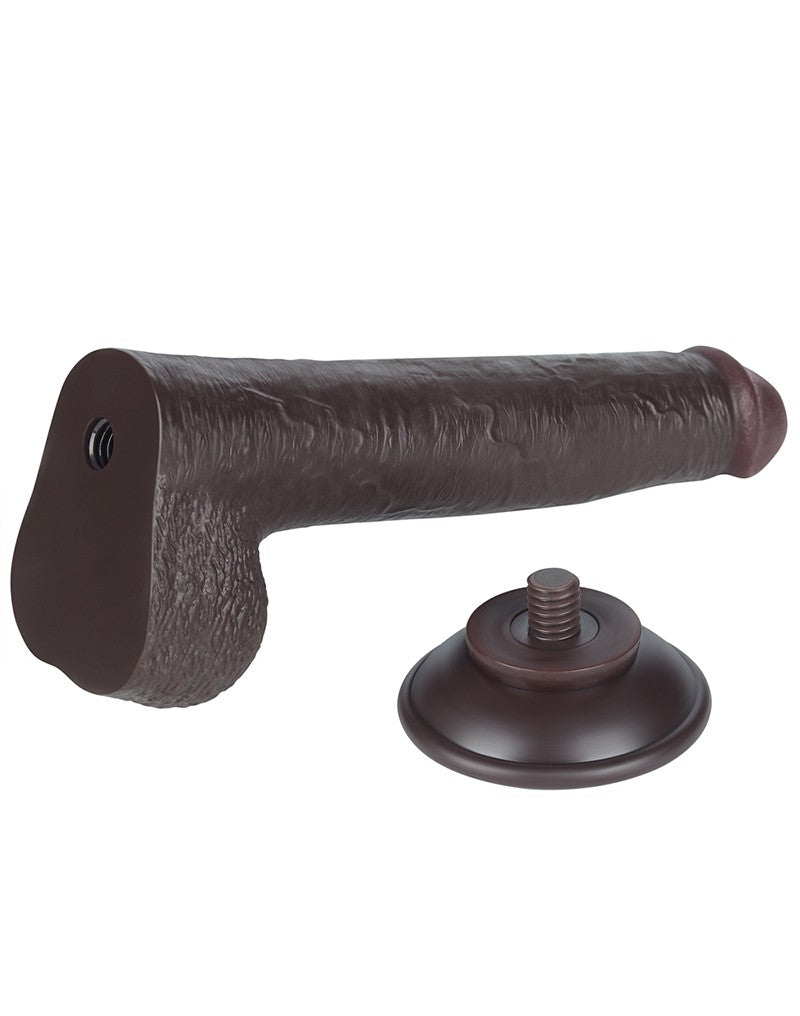 LoveToy - Dildo Met Sliding Skin Technologie - 22 cm x Ø 3,7 cm - Bruin