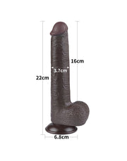 LoveToy - Dildo Met Sliding Skin Technologie - 22 cm x Ø 3,7 cm - Bruin
