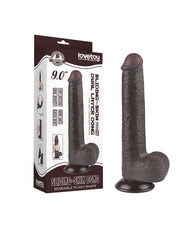 LoveToy - Dildo Met Sliding Skin Technologie - 22 cm x Ø 3,7 cm - Bruin
