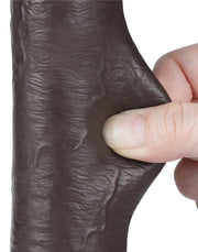 LoveToy - Dildo Met Sliding Skin Technologie - 22 cm x Ø 3,7 cm - Bruin