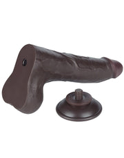 LoveToy - Dildo Met Sliding Skin Technologie - 22 cm x Ø 4,3 cm - Bruin