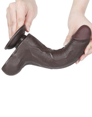 LoveToy - Dildo Met Sliding Skin Technologie - 22 cm x Ø 4,3 cm - Bruin