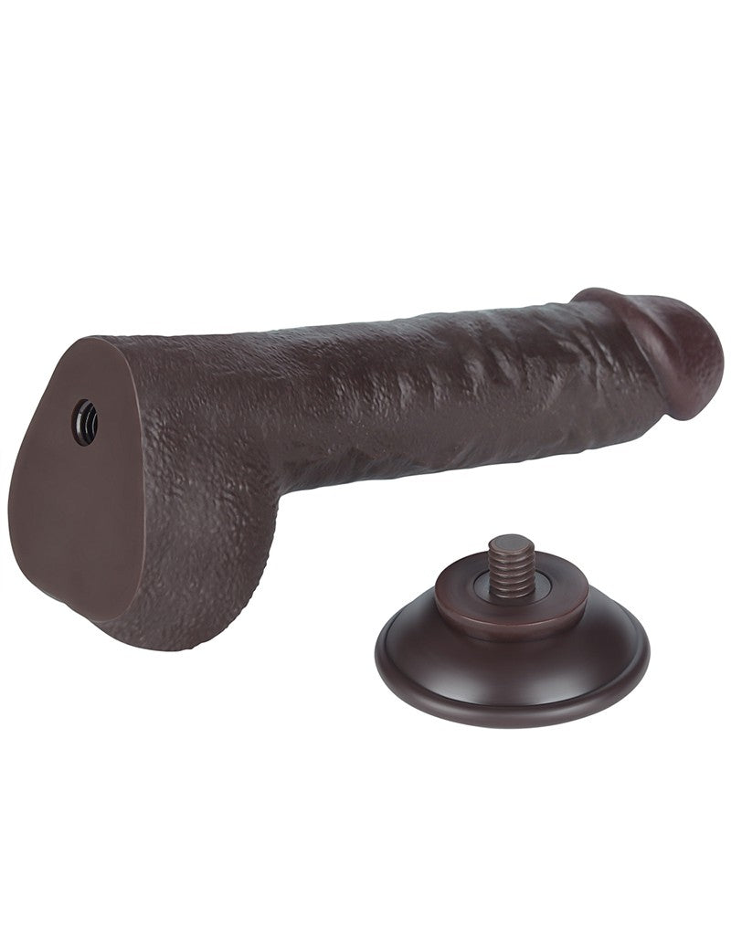 LoveToy - Dildo Met Sliding Skin Technologie - 24 cm x Ø 4,3 cm - Bruin