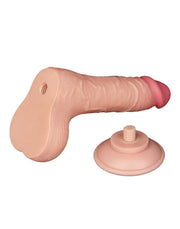 LoveToy - Dubbellaags Dildo - Glijdende Huid Dildo - Lengte 19.5 cm - Diameter 3.7 cm - Lichte Huidskleur