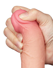 LoveToy - Dubbellaags Dildo - Glijdende Huid Dildo - Lengte 19.5 cm - Diameter 3.7 cm - Lichte Huidskleur
