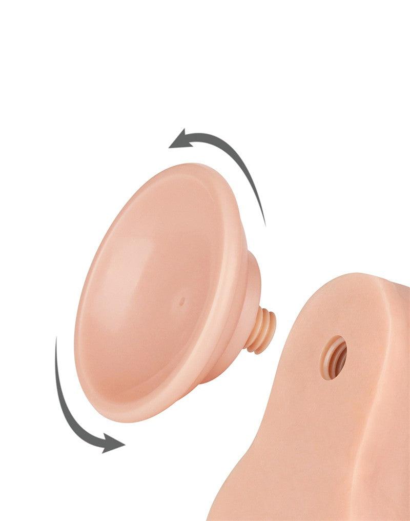 LoveToy - Dubbellaags Dildo - Glijdende Huid Dildo- Lengte 22 cm - Diameter 4.3 cm - Lichte Huidskleur