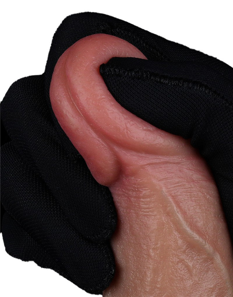 LoveToy - Dubbellaags Siliconen Dildo - 18,5 cm x Ø 3,7 cm - Bruin