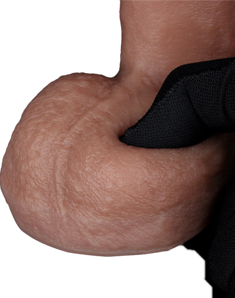 LoveToy - Dubbellaags Siliconen Dildo - 20,5 cm x Ø 4 cm - Bruin