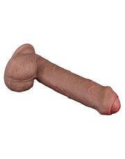 LoveToy - Dubbellaags Siliconen Dildo - 20,5 cm x Ø 4 cm - Bruin