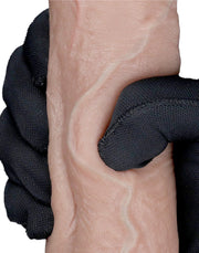 LoveToy - Dubbellaags Siliconen Dildo - 21,5 cm x Ø 4,2 cm - Bruin