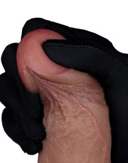 LoveToy - Dubbellaags Siliconen Dildo - 21,5 cm x Ø 4,2 cm - Bruin