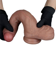 LoveToy - Dubbellaags Siliconen Dildo - 22 cm x Ø 4,2 cm - Bruin
