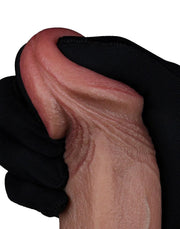 LoveToy - Dubbellaags Siliconen Dildo - 22,5 cm x Ø 4,2 cm - Bruin