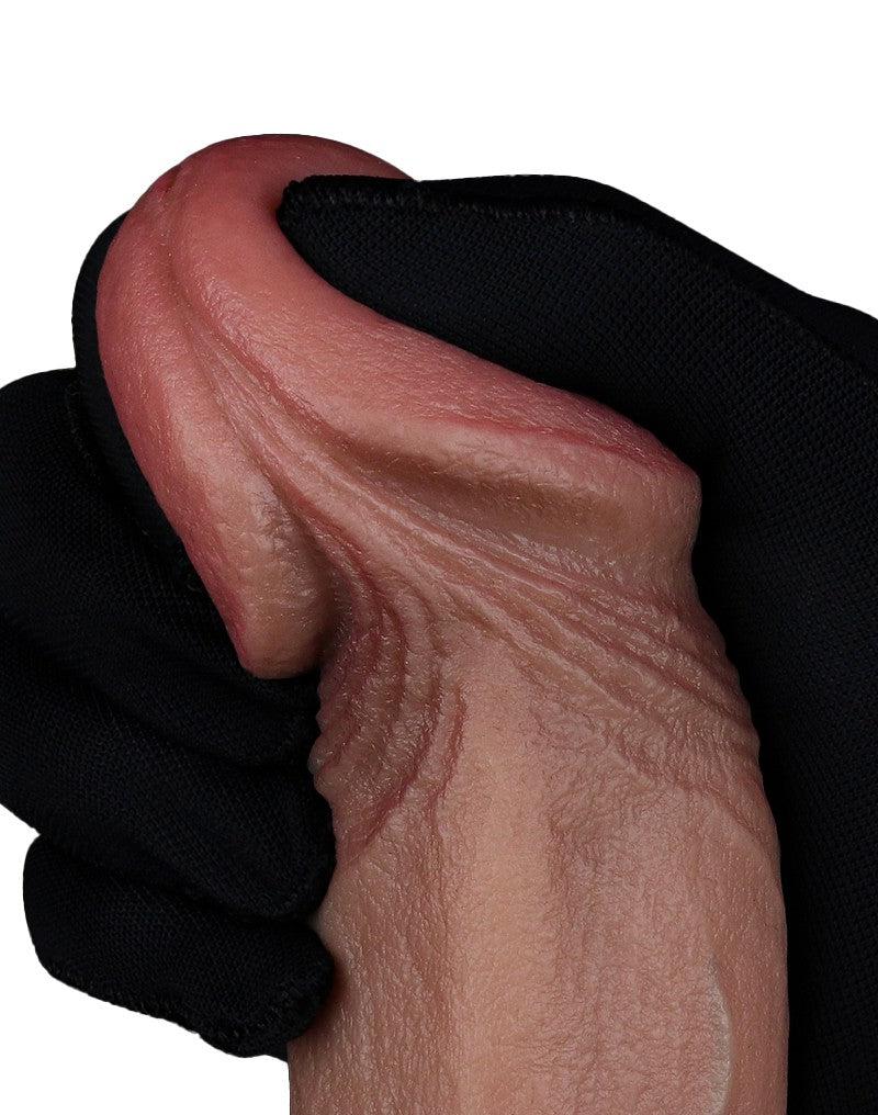 LoveToy - Dubbellaags Siliconen Dildo - 22,5 cm x Ø 4,2 cm - Bruin