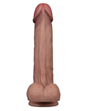 LoveToy - Dubbellaags Siliconen Dildo - 22,5 cm x Ø 4,2 cm - Bruin