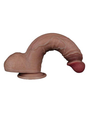 LoveToy - Dubbellaags Siliconen Dildo - 23,5 cm x Ø 4,3 cm - Bruin