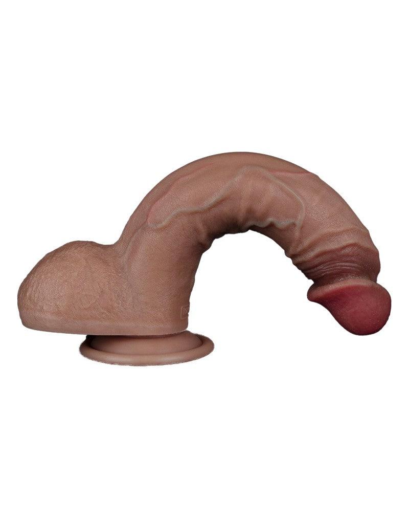 LoveToy - Dubbellaags Siliconen Dildo - 23,5 cm x Ø 4,3 cm - Bruin